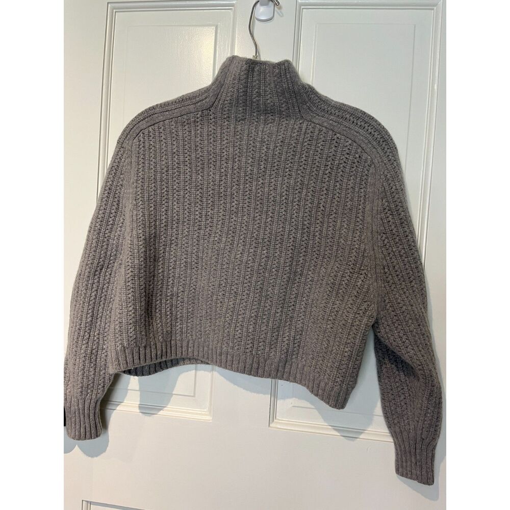 Madewell 100% Merino Wool Chunky Knit Mock Neck Sweater Gray Size S